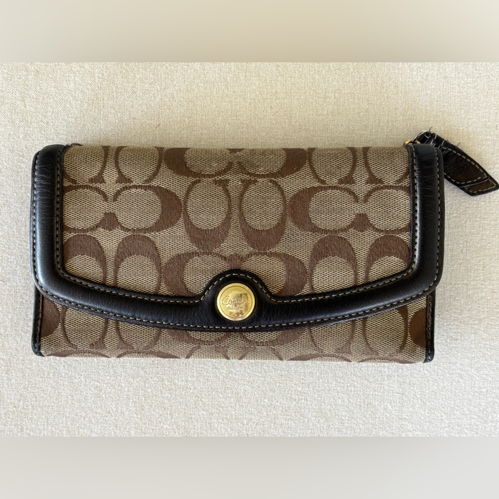 Vintage Coach wallet canvas leather